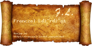 Frenczel Lóránt névjegykártya